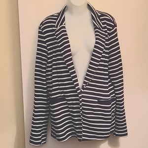 Navy Blue/White Striped Blazer